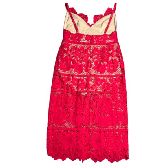 For Love & Lemons Gianna Midi Red Lace Dress Size S - Picture 3 of 8